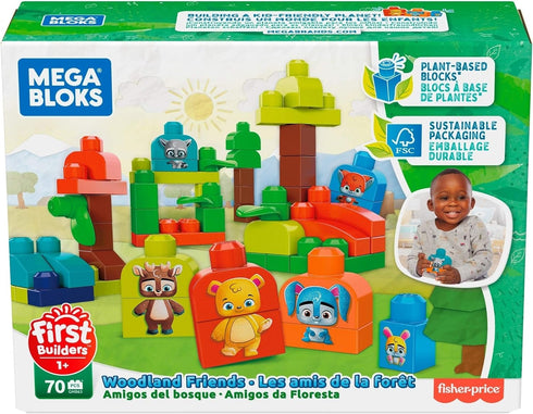 Mega Bloks Woodland Friends Preschool Building Set, Multicolor, Plant-Based Blocks