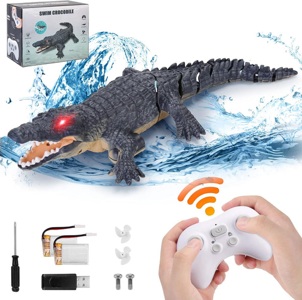 GearRoot Remote Control Crocodile Boat Toy 1:18 Scale High Simulation RC Crocodile