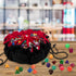 SIQUK Large Dice Bag with Pockets, Drawstring Storage Bag for DND, RPG, MTG Table Games, Holds over 300 Dice (Black &