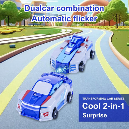 vixiwi 2 1 3-6, Magnetic Transforming Dinosaur Car Toys, in Collision Transform Robot Cars for Boys Girls Ages Toddler