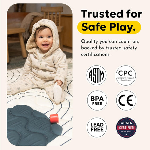 50" 50" Miotetto Baby Mat for Floor, x Playpen Mat, Thick Soft Foam Padding Baby Play Mat, Portable Quilted playmat