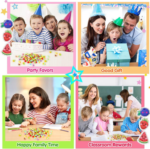 150Pcs JUNEBRUSHS Ice Cream Mini Erasers for Bulk, Cute Fruit Shaped Pencil Erasers for School Classroom Prizes