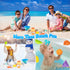 Collapsible Sand Toys - 9pcs Sand Castle Building Kit: Foldable Buckets, Shovels, Molds & Mesh Bag for Kids 3-12