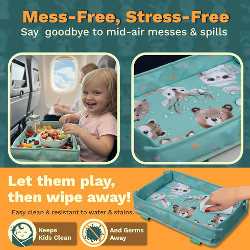Setup 1-5 Little Traveler Waterproof Airplane Tray Table Cover Universal Fit & Easy Airplane Tray Cover Kids - Use