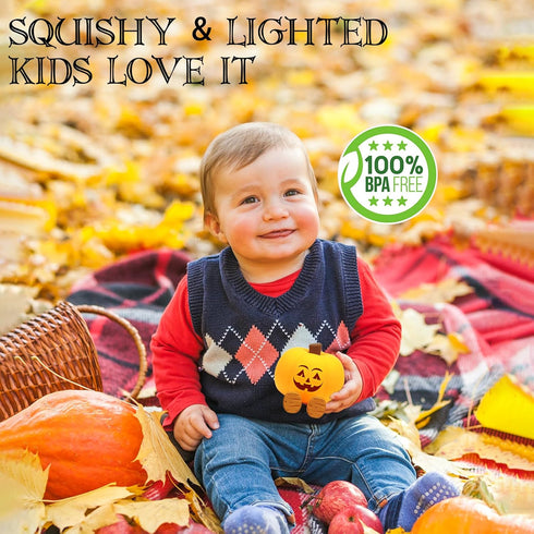 Dimmable Pumpkin Night Light for Kids Cute Jack O Lantern Halloween Decor Nightlight for Baby Nursery Toddler Squishy