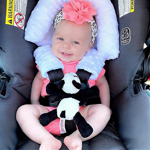 Baby Head Support and Strap Covers - Infant Head Support Pillow Super Soft Head and Neck Pillow for Car Seat Baby