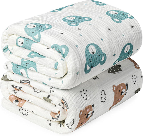 Rayon from Bamboo Swaddle Blankets for Newborn,2 Pack Breathable Soft Receiving Blanket,Large