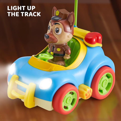 lalalark 2 Pack JOVA Remote Control Car for Toddlers, RC Cars with Cartoon Figure, Kids Toy Bumper Cars with LED Lights