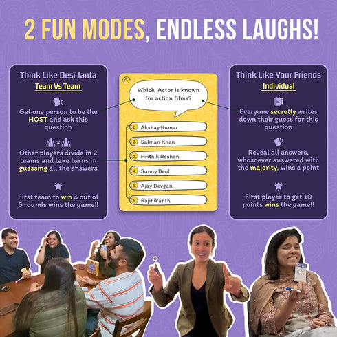 Desi Feud Board Game | Ultimate Survey Gameshow | Fun for Friends & Family | Great for House Party, Gifting & Road