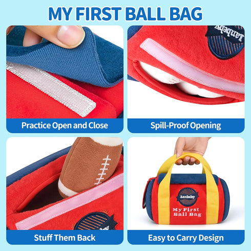 Lanbeby 6-12 4 3-6-9-12 Baby Boy Toys Months My First Sports Bag Musical Infant Toys with Sensory Balls Basketball
