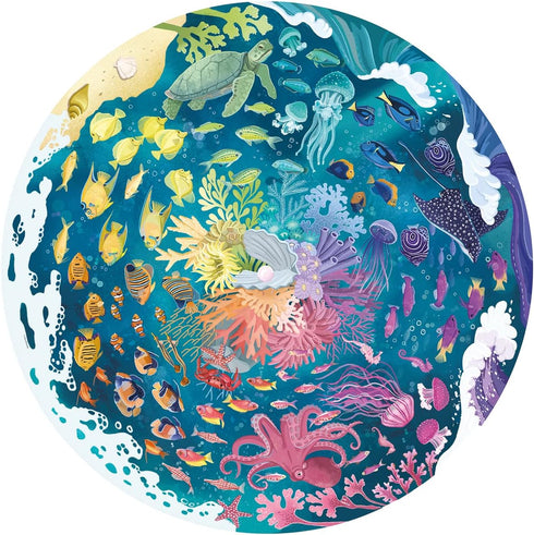 Ravensburger Circle of Colors: Ocean 500 Piece Round Jigsaw Puzzle | Engaging Activity for Kids and Adults