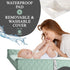 Organic Cotton Contoured Baby Changing Pad with Waterproof Foam Mattress, Soft Removable Cover, Safety Strap
