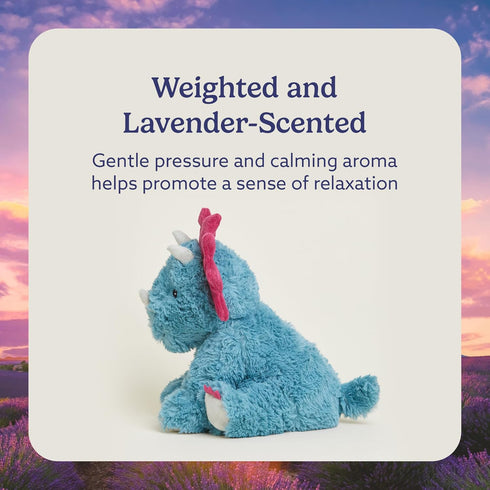 warmies Microwavable & Weighted Stuffed Animals, Triceratops - Heated Stuffed Animal Plushie for Warmth & Comfort