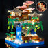 Set 14+,(2705 Light-Up Peach Blossom Pond Micro Mini Bricks Kit, Chinese Architecture Cherry Bonsai Tree Building