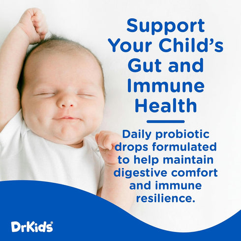 D3, Recommended, 0.5 oz Dr. Kids Probiotic Vitamin D Drops Supports Infant & Child Gut Health, Helps Reduce Gas, Colic