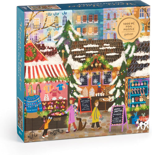 Galison Merry Mixer, 1000 Piece Foil Joy Laforme Jigsaw Puzzle with Gold Foil Accents