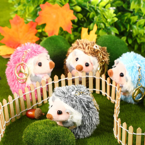 8 Pieces Mini Hedgehog Plush Toys Animal Stuffed DIY Keychain Accessories for Baby Birthday
