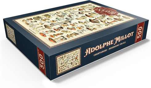 500 MyPuzzle Champignons - Mushrooms for All, Vintage Art Poster, Adolphe Millot - Premium Piece Jigsaw Puzzle