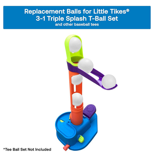 Toddler & Little Kids Replacement Baseballs for Little Tikes Triple Splash T-Ball, Pack of 6 Soft Tee-Balls