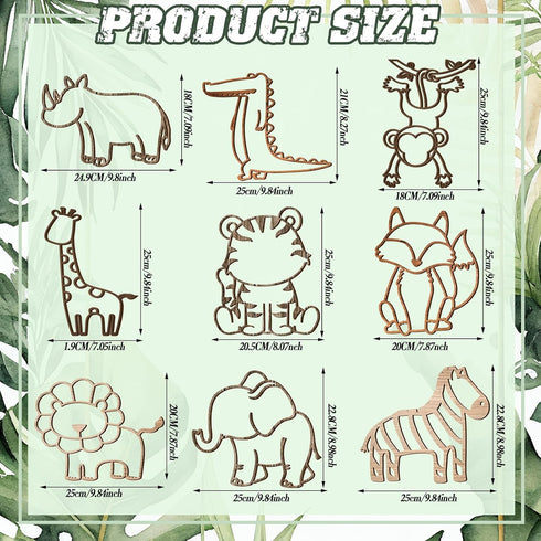 9 Soaoo Pcs Jungle Animal Woodland Decor Safari Nursery Wall Art Animal Theme Wall Decor Jungle Theme Nursery Decor