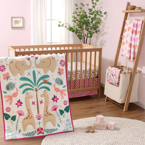 The Peanutshell 5 Piece Baby Crib Bedding Set for Girls - Newborn,