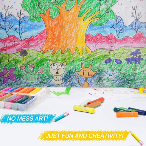 24 MayMoi Tempera Paint Sticks - Bright Colors, Quick Drying, Easy to Color and Washable Crayons for Teens and Students