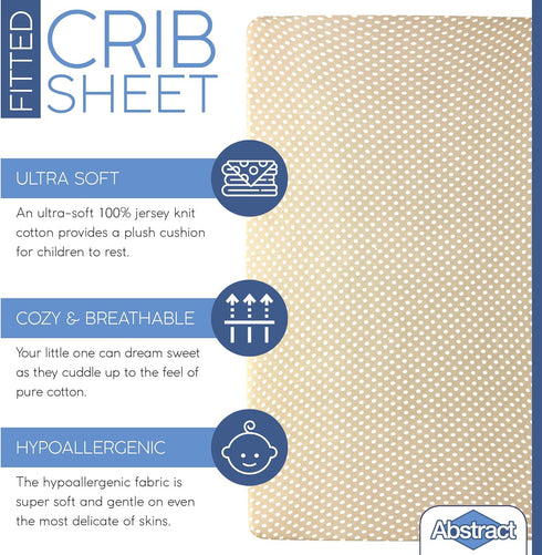 Abstract 28"x52" Cotton Crib Sheets - Fitted Crib Sheet for Standard Crib Mattress - Ultra Soft Crib Sheets for Boys
