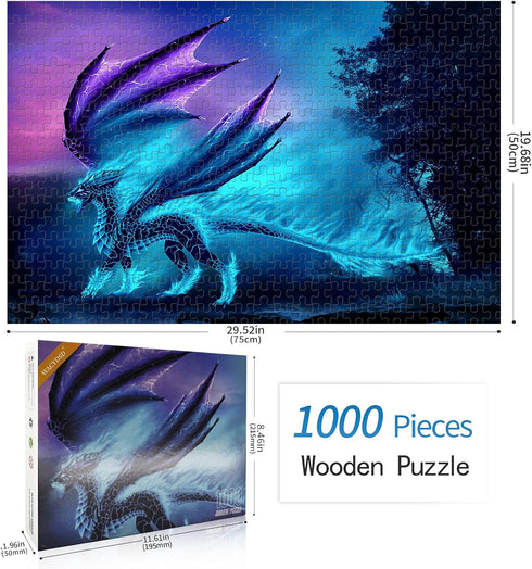 Jigsaw Puzzle 1000 Piece Dragon in The Mountains Classic Adult Puzzle DIY Kit, Unique Gift