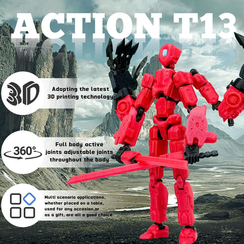 Aesinos T13 T13 Set,Collectors Assembly Completed Action Figure, Multi-Jointed Movable Robot Action Figure Desktop