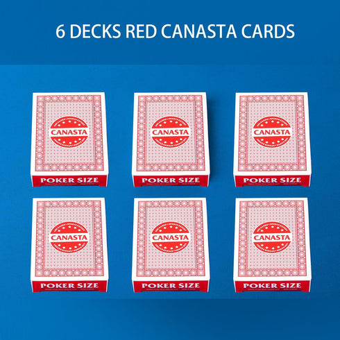 6-Deck Rummy GSE Games & Sports Expert Canasta Cards with Point Values, Includes Canasta and Hand & Foot Game Rules