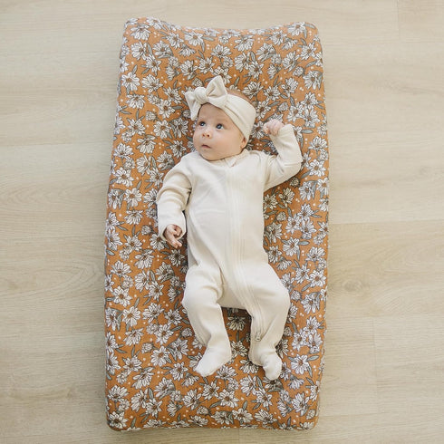 Mebie Baby Magnolia Changing Pad Cover, 100% Muslin Cotton for Baby Boy and Girl, Designer Nursery Decor
