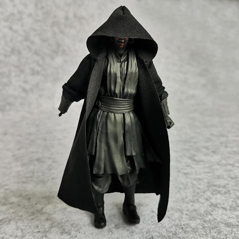 1:12 Scale Fabric Cape Robe Coat with Hat for 6" Bandai SHF Figma Body Doll Action Figure (Black)