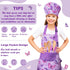 Set 2Pcs 3-6 R HORSE Kid Apron and Chef Hat - Purple Butterfly Toddler Kitchen Apron for Girls, Adjustable Role Play