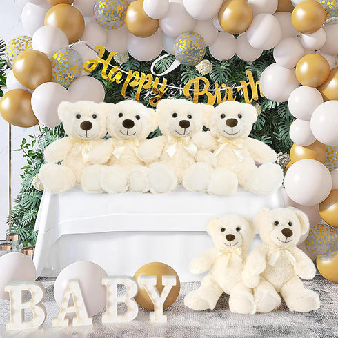 MorisMos 6 Pack Teddy Bear Bulk, Soft 14 Inch Plush Stuffed Animals for Baby Shower and Kids