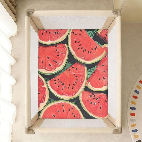 Bseiialft 52 28 Red Watermelon Fruit Crib Sheets for Boys Girls Soft and Breathable Cotton Baby Sheets for Standard