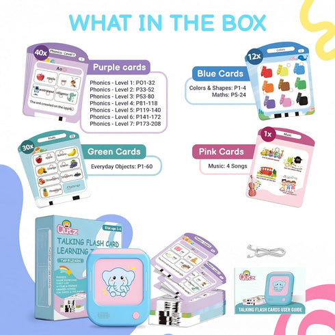 246 29+ 1200+ 700+ 2-6 272 QuTZ Talking Flash Cards, Phonics Flash Cards, Learn to Read with Pages, Themes, Words & Fun