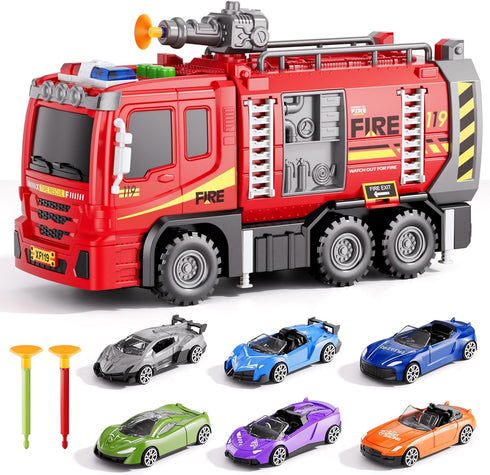 Xelabrion Set 3-5 4-7, 3 4 5 6 Sets, Fire Trucks Toy for Boys Age Fire Car Truck for Toddlers Years Old, Transport