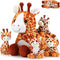 Honoson 5 Pcs Valentine Giraffe Stuffed Animals Set 18'' Large Mommy Giraffe Plush