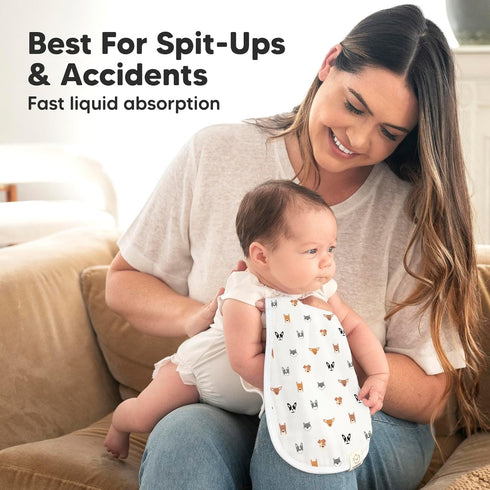 5-Pack Muslin Burp Cloths for Baby Boys and Girls - Super Absorbent Bamboo Cotton Washcloths for Newborns