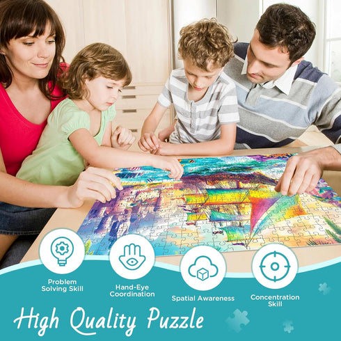 DAGIRT 300 300 20.5 15 Piece Puzzles for Adults Sea Beach Ship Jigsaw Puzzle, Large Pieces Jigsaw Puzzle for Adults