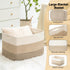 Large Blanket Basket for Living Room, Woven Storage Basket for Toys, Cotton Rope Basket, 22”x17”x12”
