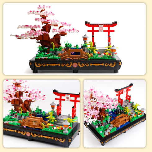 Cherry Blossom Bonsai Tree Building Set, Japanese Style Sakura Mini Blocks (1286 PCS), Beautiful Display for Kids and