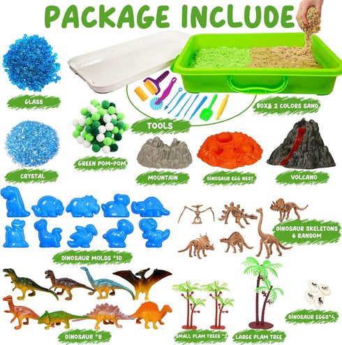 147 Set 10 9 Bbiamsleep Dinosaur Sensory Bin, Pcs Dinosaurs Sensory with Sandbox Dinosaur Mould Tools Dinosaur Sensory