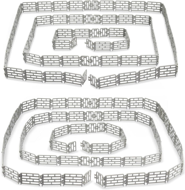 Toymany 64PCS Mini Toys Fence for Farm Animals - Tiny Horse Corral
