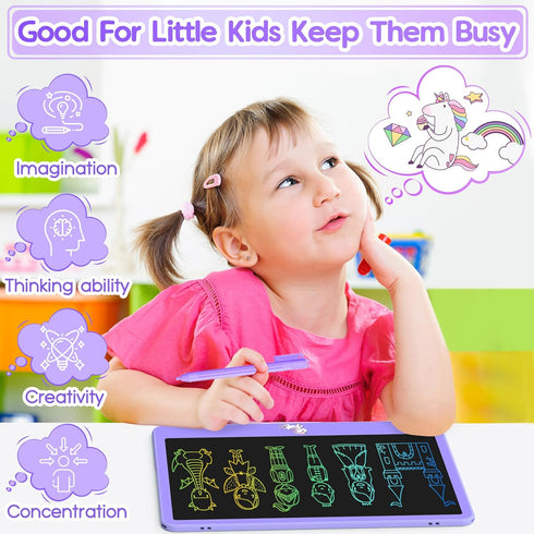 LCD Writing Tablet for Kids 12 Inch, Unicorn Doodle Board for Toddlers, Travel Essentials, Gift