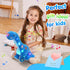 14" Houwsbaby Blue Musical LED Dinosaur Stuffed Animal Floppy Diplodocus Plush Toy Singing Light Up Adorable Long Neck