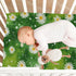 Pigsaly 27x39 Inch Crib Sheets Watercolor White Daisies Green Baby Sheet for Standard Crib Mattress Boys Girls Toddler