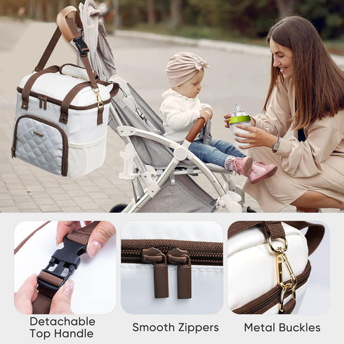 Pack 4 4oz-9oz Mam Breastmilk Cooler Bag with Ice for Bottles - See-through Breast Pump Bag for Baby Bottles