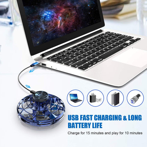 FLYNOVA Cool Kids Light Up Toys, Hand Operated UFO Drones, Mini Flying Orb with Lights, Indoor Outdoor Party Toys