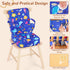 Toddler Booster Seat for Kitchen Chair, Non-Slip Bottom Dining Table Booster Seat with Backrest and Adjustable Straps